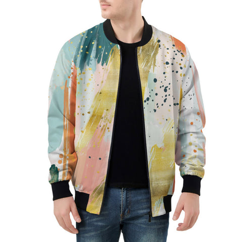 Bomber Jacket Colorful Paint Splashes