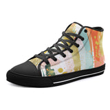 High-Top Canvas Shoes Colorful Paint Splashes