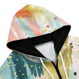 Men's Zip Up Hoodie Colorful Paint Splashes