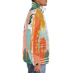 Down-Padded Puffer Jacket Colorful Paint Splashes