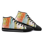 High-Top Canvas Shoes Colorful Paint Splashes