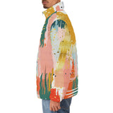 Down-Padded Puffer Jacket Colorful Paint Splashes