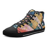 High-Top Canvas Shoes Colorful Paint Splashes