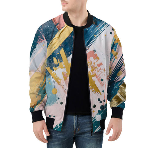Bomber Jacket Colorful Paint Splashes