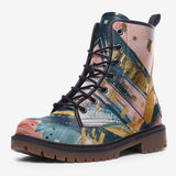 Leather Boots Colorful Paint Splashes