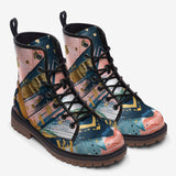 Leather Boots Colorful Paint Splashes