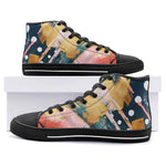 High-Top Canvas Shoes Colorful Paint Splashes