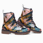 Leather Boots Colorful Paint Splashes