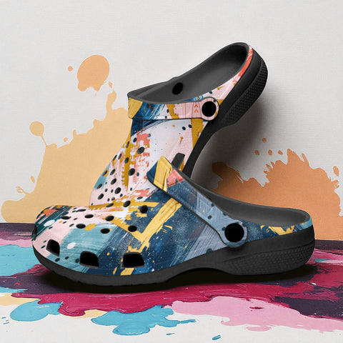 Classic Clogs Colorful Paint Splashes