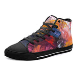 High-Top Canvas Shoes Colorful Paint Splashes