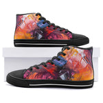 High-Top Canvas Shoes Colorful Paint Splashes