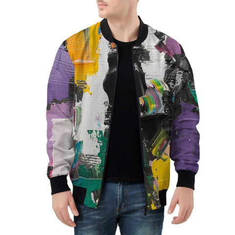 Bomber Jacket Colorful Paint Splashes