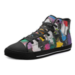 High-Top Canvas Shoes Colorful Paint Splashes