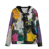 Men's Zip Up Hoodie Colorful Paint Splashes