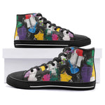 High-Top Canvas Shoes Colorful Paint Splashes