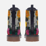 Leather Boots Colorful Paint Splashes