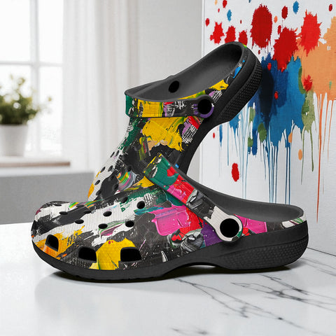 Classic Clogs Colorful Paint Splashes