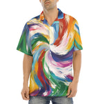 Hawaiian Shirt Colorful Swirling Paints