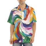 Hawaiian Shirt Colorful Swirling Paints