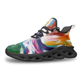 Sports Mesh Sneakers Colorful Swirling Paints