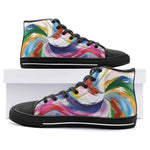 High-Top Canvas Shoes Colorful Swirling Paints