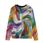 Men's Zip Up Hoodie Colorful Swirling Paints