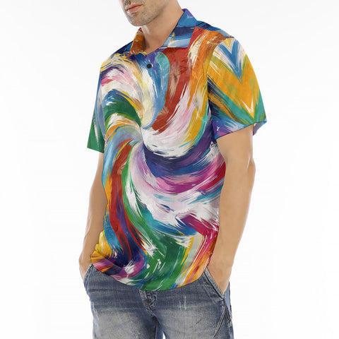 Men's Polo Shirt Colorful Swirling Paints
