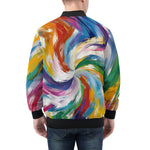 Bomber Jacket Colorful Swirling Paints