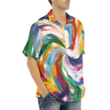 Hawaiian Shirt Colorful Swirling Paints