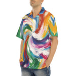 Hawaiian Shirt Colorful Swirling Paints