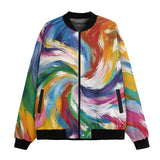 Bomber Jacket Colorful Swirling Paints