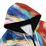 Men's Zip Up Hoodie Colorful Swirling Paints