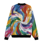 Bomber Jacket Colorful Swirling Paints