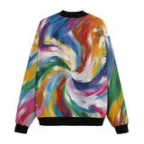 Bomber Jacket Colorful Swirling Paints