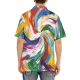 Hawaiian Shirt Colorful Swirling Paints