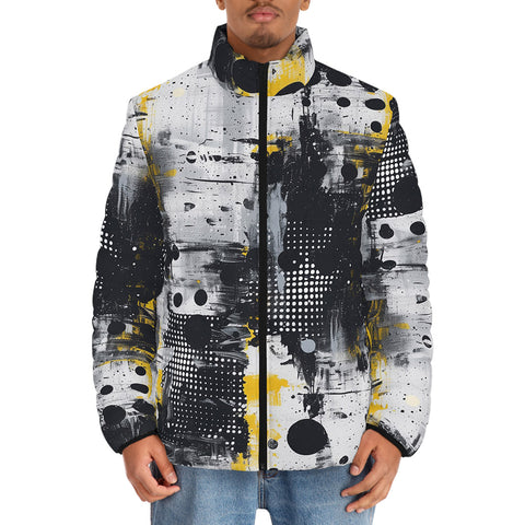 Down-Padded Puffer Jacket Urban Grunge Modern Art