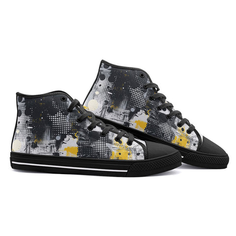 High-Top Canvas Shoes Urban Grunge Modern Art