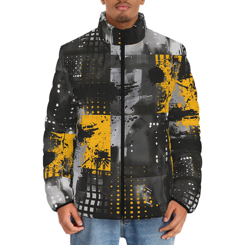 Down-Padded Puffer Jacket Urban Grunge Modern Art