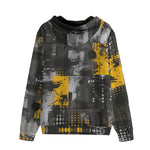 Men's Zip Up Hoodie Urban Grunge Modern Art