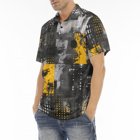 Men's Polo Shirt Urban Grunge Modern Art