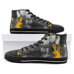 High-Top Canvas Shoes Urban Grunge Modern Art