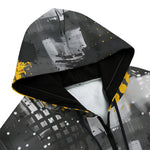 Men's Zip Up Hoodie Urban Grunge Modern Art