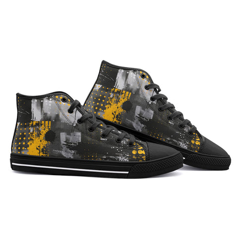 High-Top Canvas Shoes Urban Grunge Modern Art