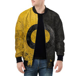 Bomber Jacket Minimalism Art Black and Yellow Circle