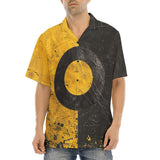 Hawaiian Shirt Minimalism Art Black and Yellow Circle