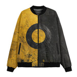Bomber Jacket Minimalism Art Black and Yellow Circle