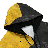 Men's Zip Up Hoodie Minimalism Art Black and Yellow Circle