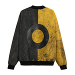 Bomber Jacket Minimalism Art Black and Yellow Circle