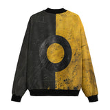 Bomber Jacket Minimalism Art Black and Yellow Circle