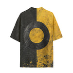 Hawaiian Shirt Minimalism Art Black and Yellow Circle